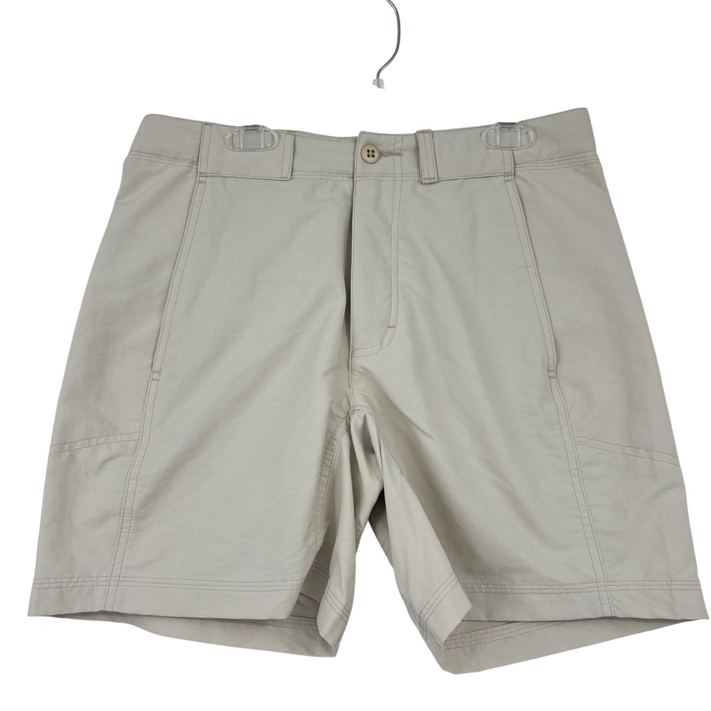 Royal Robbins Hiking Shorts Womens 4 Tan Nylon Lightweight Outdoor Utility - Picture 1 of 11